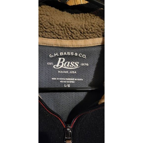 G.H. Bass & Co. Black ribbed fleece pullover - Picture 2 of 4